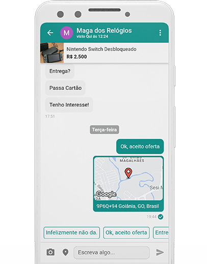 chat da app de classificados aqui anuncios